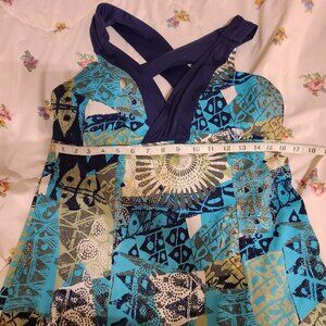 Swimsuit with attached skirt in Turquoise  Sz 14 One Piece